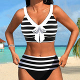 Laluna® | Pruhovaný bikini s vysokým pásom