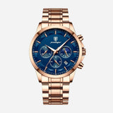 Prvotriedny pánsky športový hodinky s quartzovým mechanizmom, chronografom a koženým remienkom