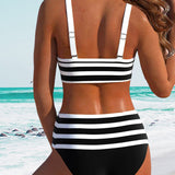 Laluna® | Pruhovaný bikini s vysokým pásom