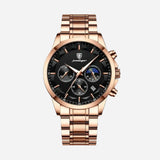 Prvotriedny pánsky športový hodinky s quartzovým mechanizmom, chronografom a koženým remienkom