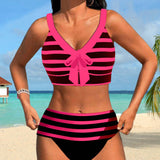 Laluna® | Pruhovaný bikini s vysokým pásom