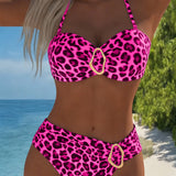 Samanta - Bikinis so zvieracím vzorom a kovovými detailmi