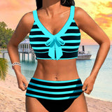 Laluna® | Pruhovaný bikini s vysokým pásom