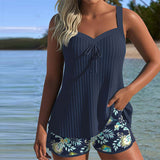 Laluna® | Tankini Prúžkované s Dvojdielnymi Plážovými Plavkami