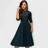Ana | Elegantná Midi Šaty s Pásom
