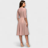Ana | Elegantná Midi Šaty s Pásom