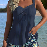 Laluna® | Tankini Prúžkované s Dvojdielnymi Plážovými Plavkami