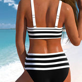 Laluna® | Pruhovaný bikini s vysokým pásom