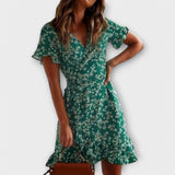 Dalila | Krátka boho sukňa zelená