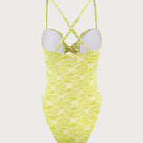 Jacquard Criss-Cross Jednodielne Plavky