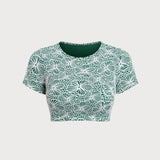 Zelený Jacquard Surf Krátky Rukáv