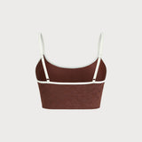 Tmavá káva Spaghetti Strap Crop