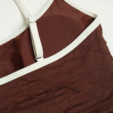 Tmavá káva Spaghetti Strap Crop