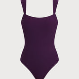 Fialový odnímateľný pás One-Piece plavky